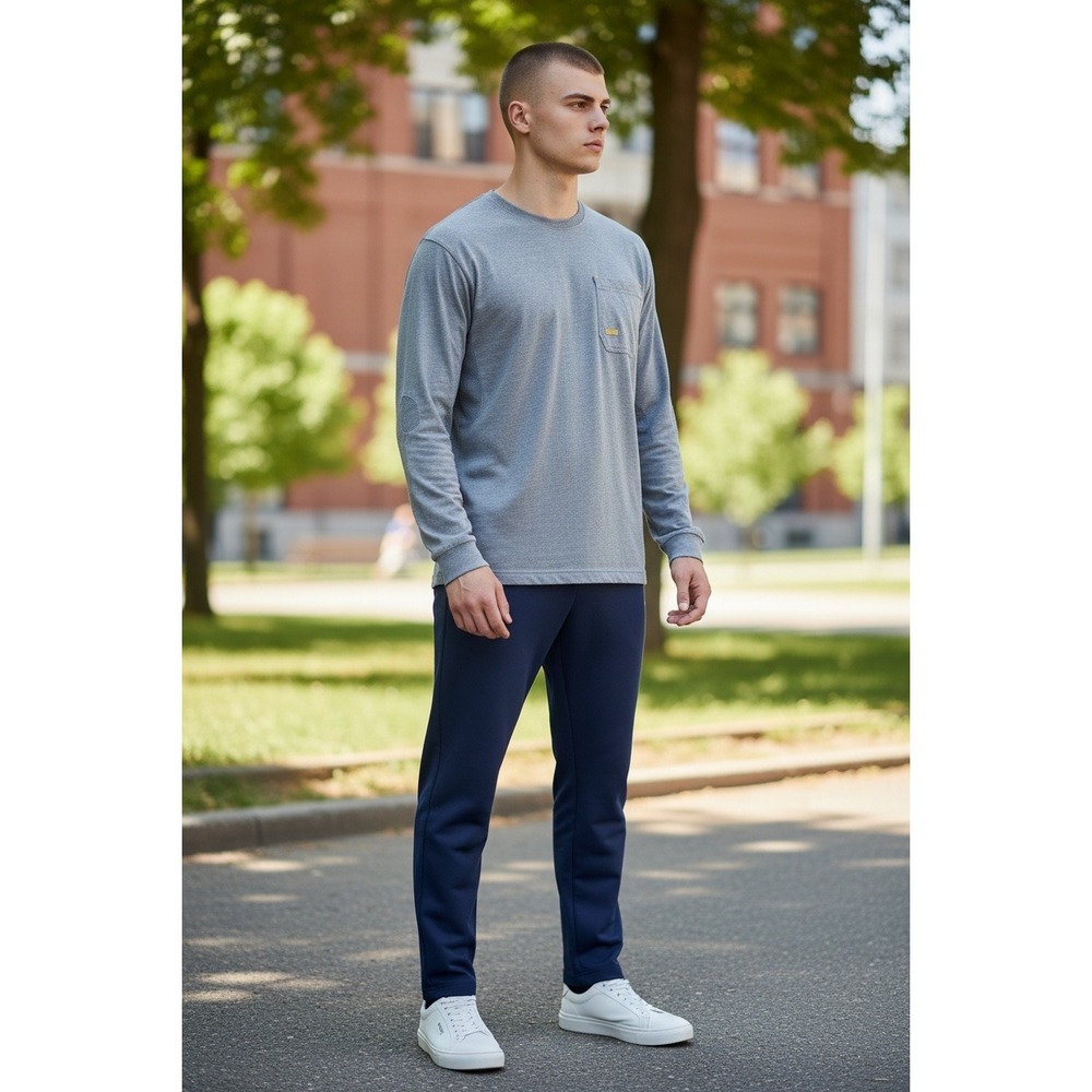 Ariat Rebar Mens Blue Gray Long Sleeve Pocket Graphic TShirt Size MediumWorkwear